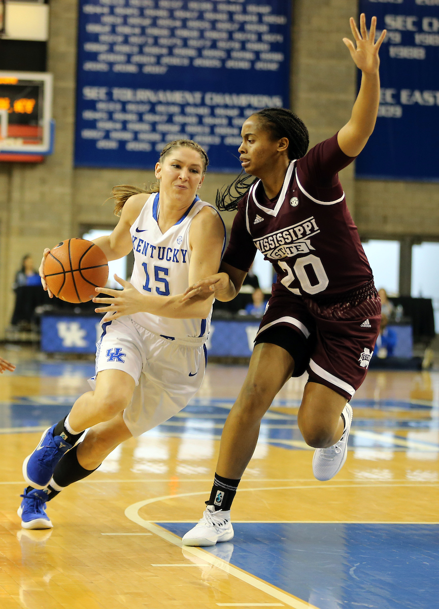 Jessica Hardin

The University of Kentucky women's basketball team falls to Mississippi State on Senior Day on Sunday, February 25, 2018 at the Memorial Coliseum.

Photo by Britney Howard | UK Athletics