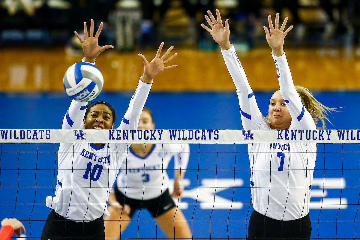 Caitlyn Cooper and Leah Meyer.

Kentucky beat Ole Miss 3-0.

Photo by Hannah Phillips | UK Athletics