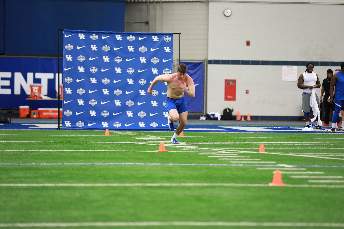 Tristan Yeomans.

Pro Day for UK Football.

Photo by Jacob Noger | UK Athletics
