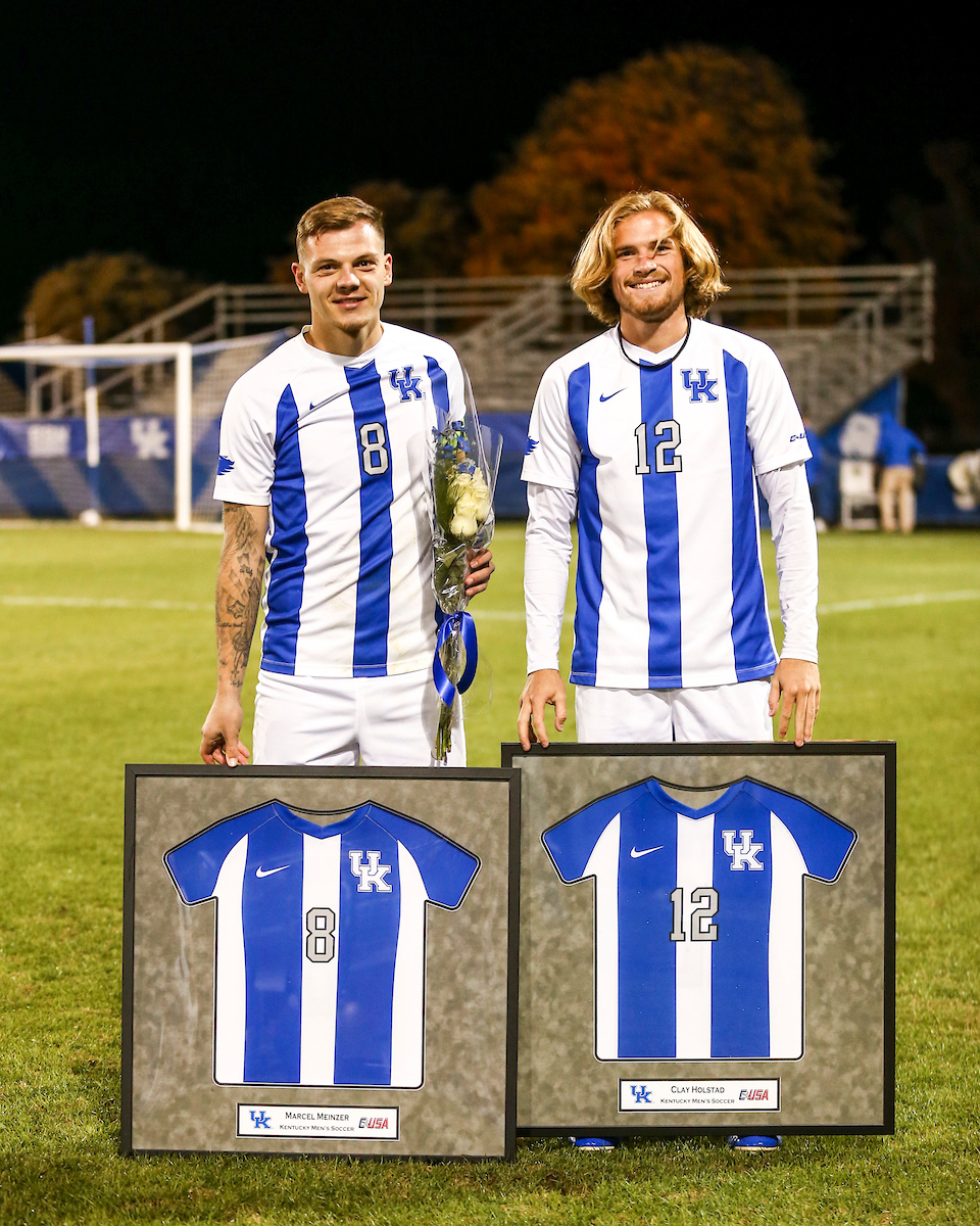 Marcel Meinzer, Clay Holstad.

Kentucky MSOC Recognizes 14 Seniors.

Photo by Grace Bradley | UK Athletics