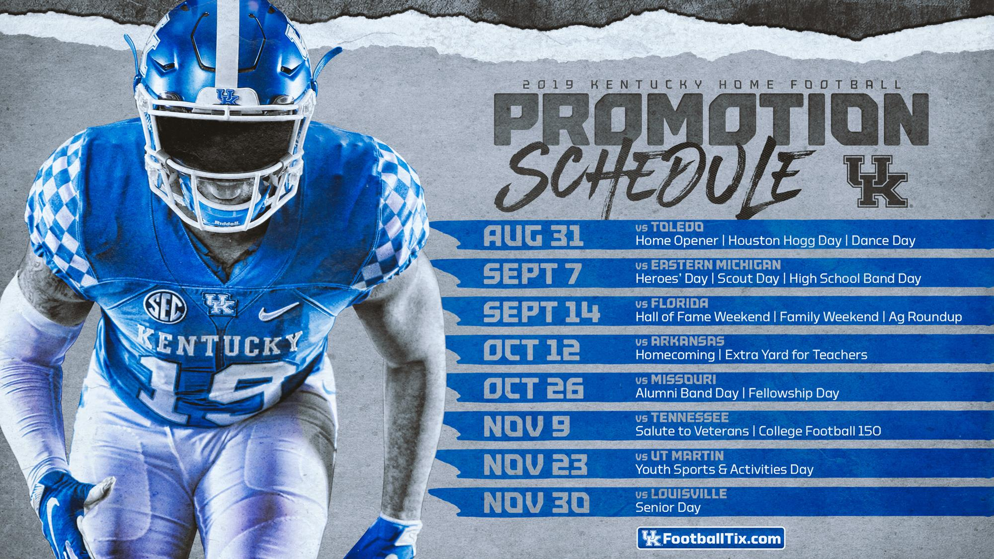 Promotional Schedule Announced for 2019 UK Football Season