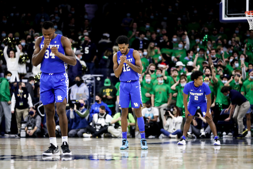 Oscar Tshiebwe. Keion Brooks Jr. Sahvir Wheeler.

Kentucky loses to Notre Dame 66-62.

Photos by Chet White | UK Athletics