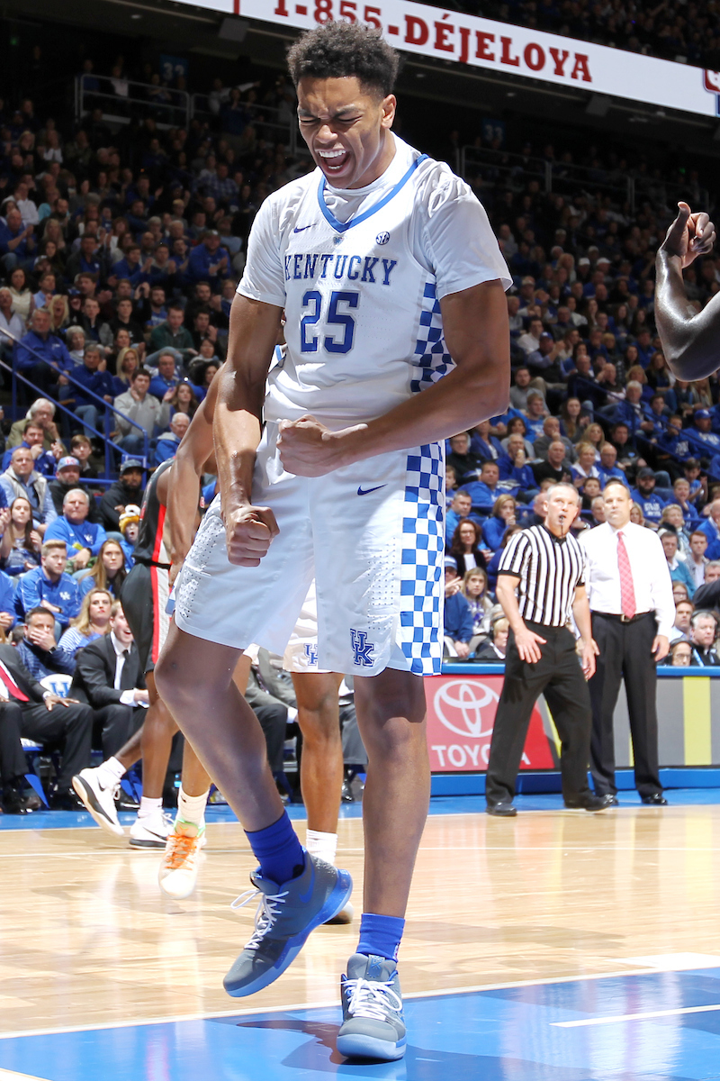 The University of Kentucky men's basketball team beat Georgia 66-61 on Sunday, December 31, 2017 at Rupp Arena in Lexington, Ky. 

Photo by Quinn Foster I UK Athletics