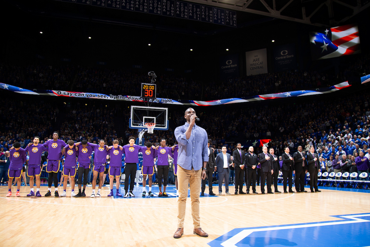 National Anthem.

UK falls to LSU 73-71.

Photo by Chet White | UK Athletics