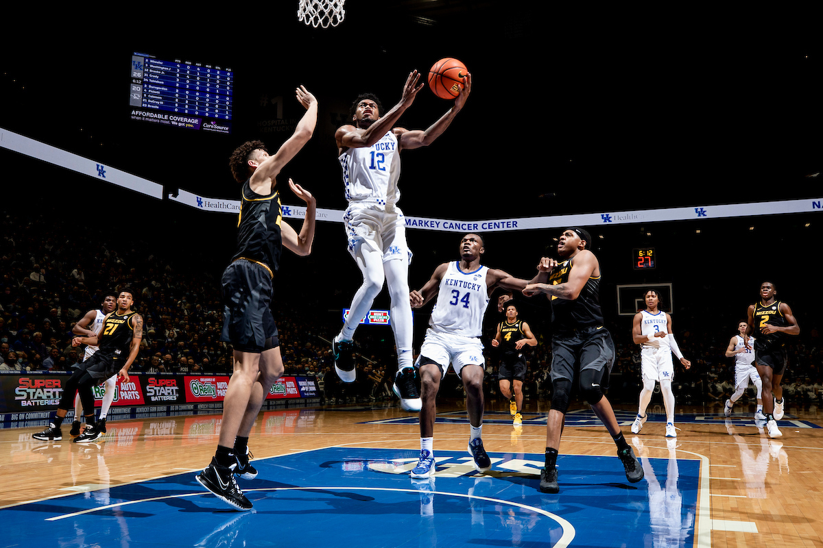 Keion Brooks Jr. Oscar Tshiebwe.

Kentucky beat Missouri 83-56.

Photos by Chet White | UK Athletics