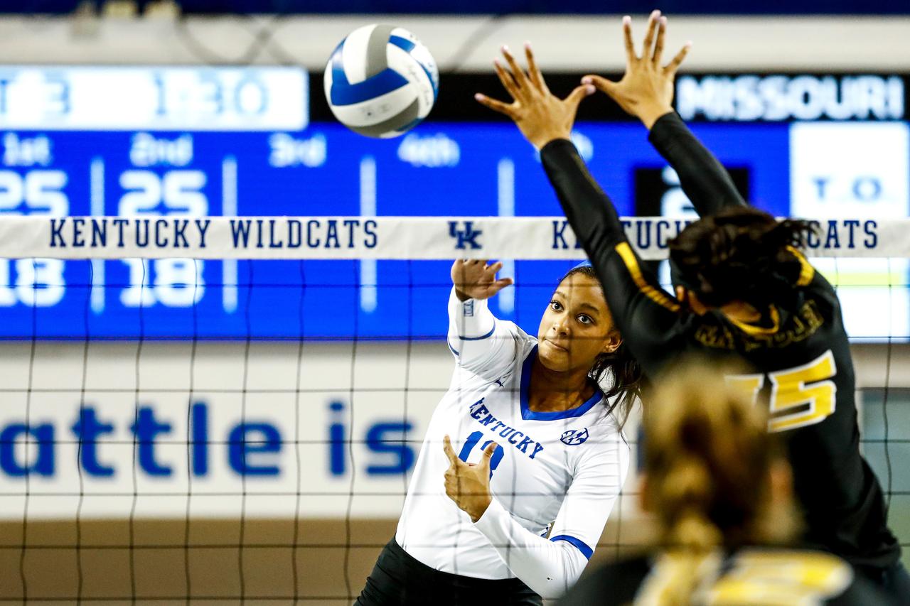 Leah Edmond. 

Kentucky beats Mizzou 3-0. 

Photo by Eddie Justice | UK Athletics