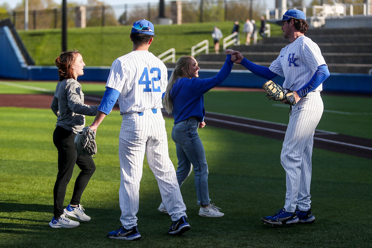 Hailey Davis. Raena Worley. Tanner Kim. James McCoy.

Kentucky defeats Dayton 12-1.

Photo by Sarah Caputi | UK Athletics