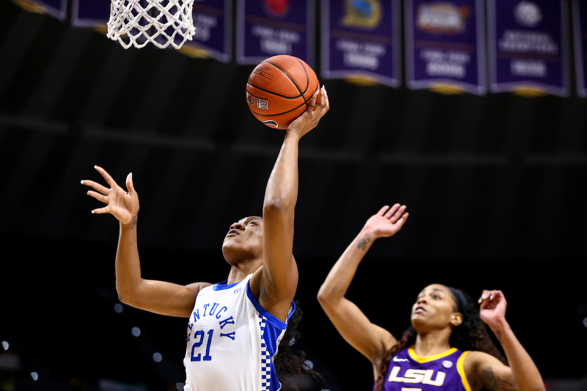 Ogechi Anyagaligbo. 

Kentucky falls to LSU 65-59. 

Photo by Eddie Justice | UK Athletics
