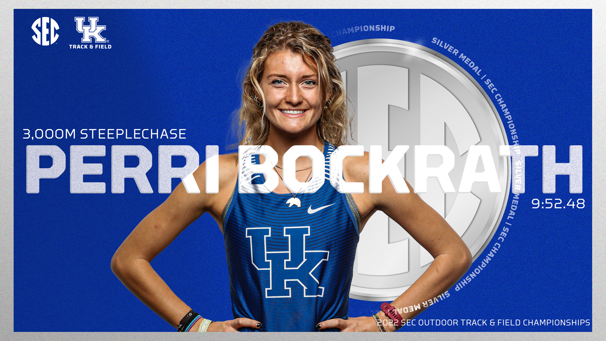 Perri Bockrath Earns 3,000S Silver, Two Throwers Score on Day Two of SEC Championships