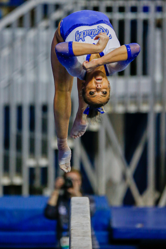 Josie Angeny.

Kentucky falls to Florida, 197.800-196.600.

Photo by Grant Lee | UK Athletics