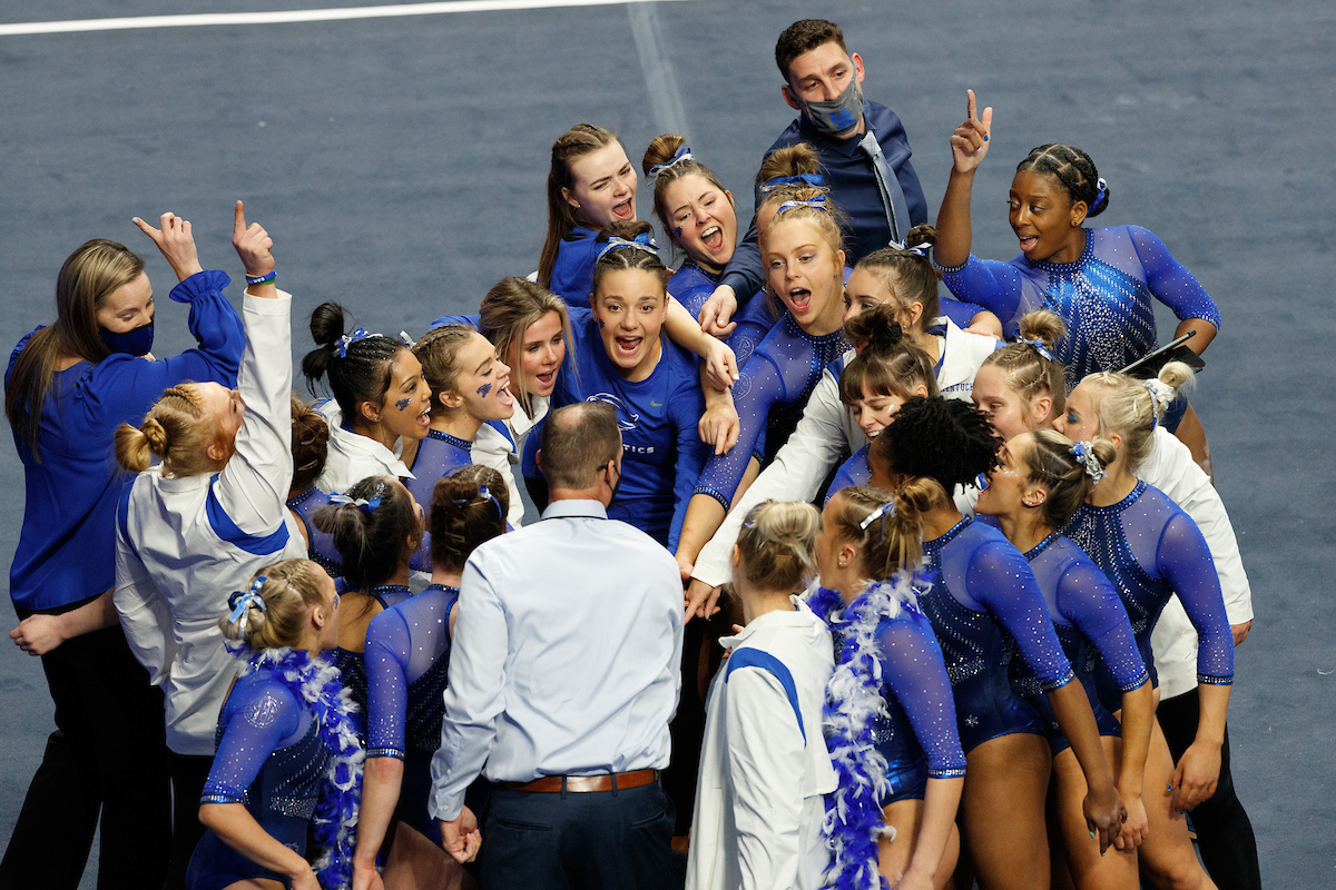 TEAM.

Kentucky beats Ball State, 196.525-194.750.

Photo by Elliott Hess | UK Athletics