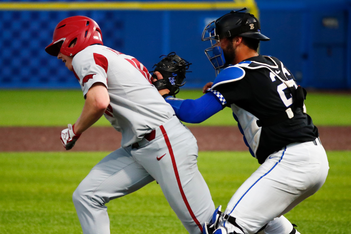 Coltyn Kessler.

Kentucky falls to Arkansas 5-2.