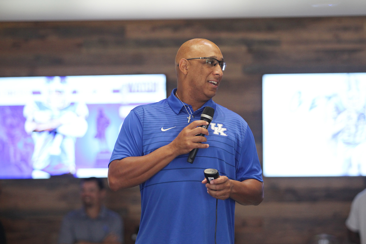 Michael Smith.

Women's clinic hosted by Kentucky Football on July 28th, 2018 at Kroger Field in Lexington, Ky.

Photo by Quinlan Ulysses Foster I UK Athletics