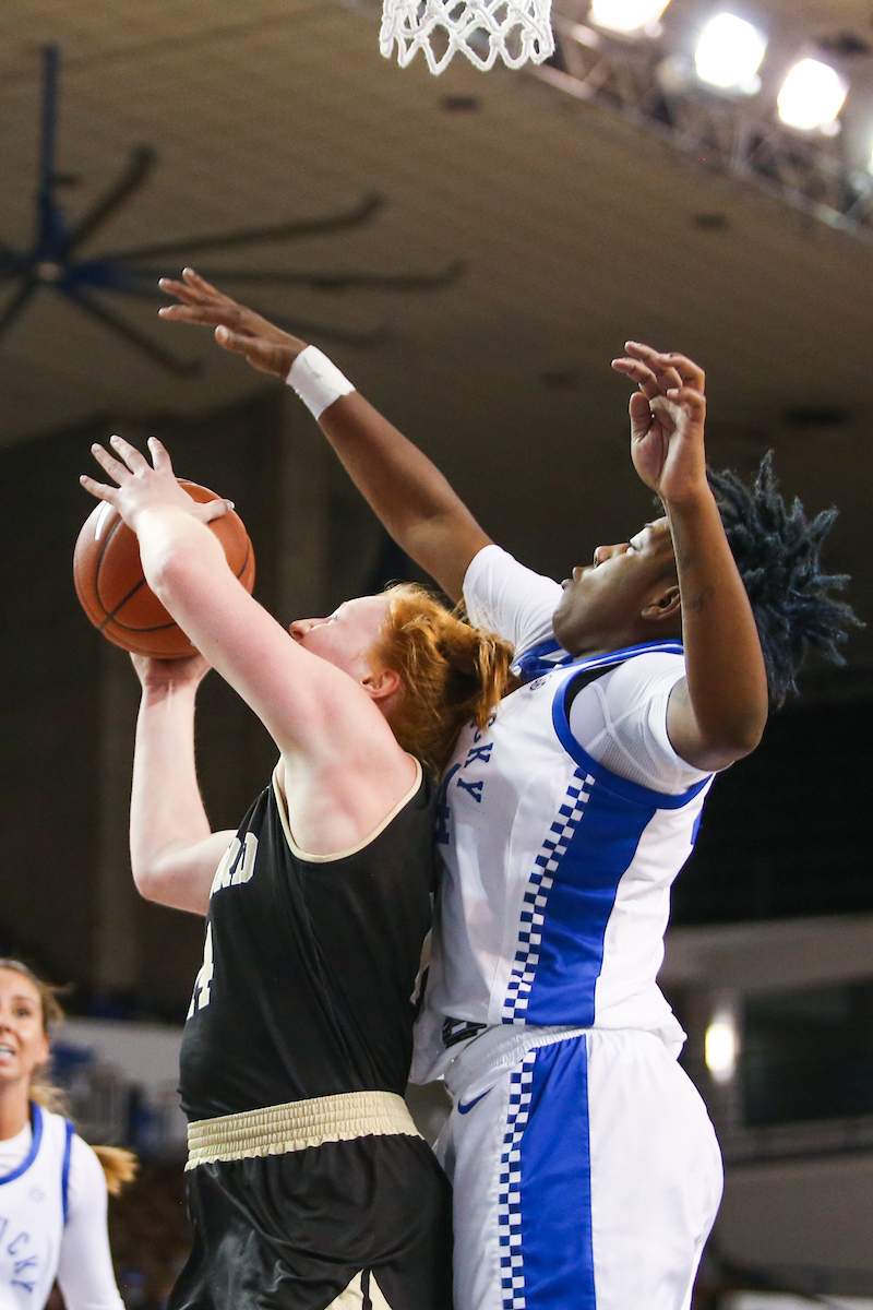 Dru’Una Edwards.

Kentucky beats Wofford 98-37.

Photo by Hannah Phillips | UK Athletics
