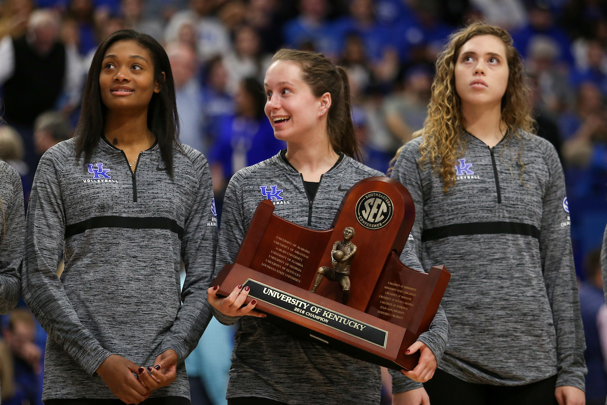 Volleyball team.

The University of Kentucky men's basketball team beats South Carolina 76-48.

Photo by Hannah Phillips| UK Athletics