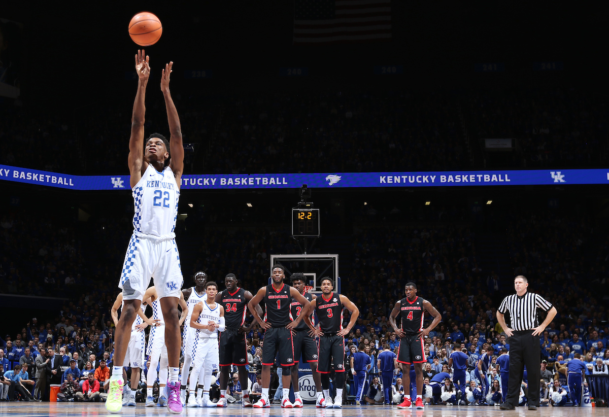 Shai Gilgeous-Alexander.

The University of Kentucky men's basketball team beat Georgia 66-61 on Sunday, December 31, 2017 at Rupp Arena in Lexington, Ky. 

Photo by Quinn Foster I UK Athletics