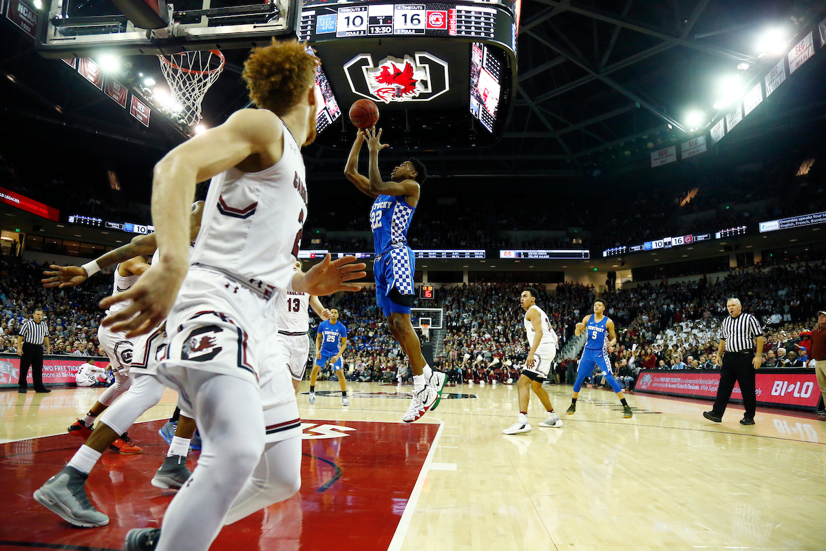 Shai Gilgeous-Alexander.

The University of Kentucky men?s basketball falls to South Carolina 76-68 on Wednesday, 
January 16th, 2018, at Colonial Life Arena in Columbia, SC.

Photo by Quinn Foster I UK Athletics