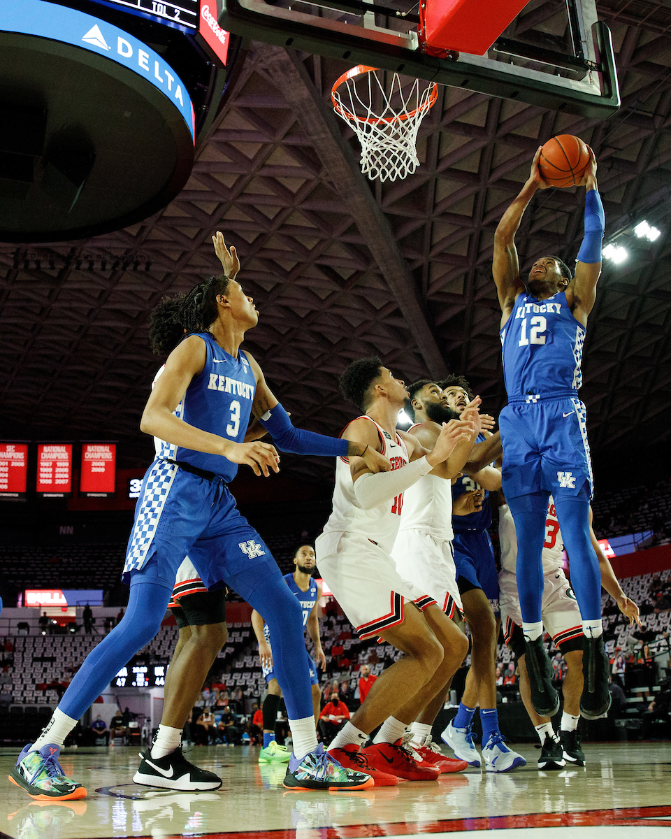Brandon Boston Jr. Keion Brooks Jr.

Kentucky falls to Georgia, 63-62.

Photo by Elliott Hess | UK Athletics