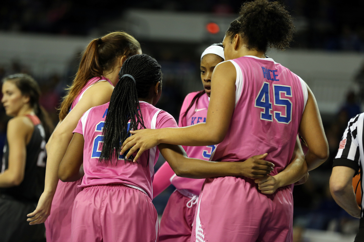 Team Huddle
The University of Kentucky women's basketball beat Arkansas on Thursday, February 15, 2018 at Memorial Coliseum.

Photo by Britney Howard | UK Athletics