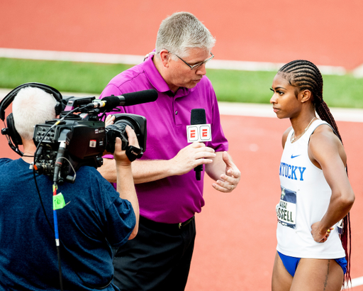 Masai Russell.

Day two. NCAA Track and Field Outdoor Championships.

Photo by Chet White | UK Athletics