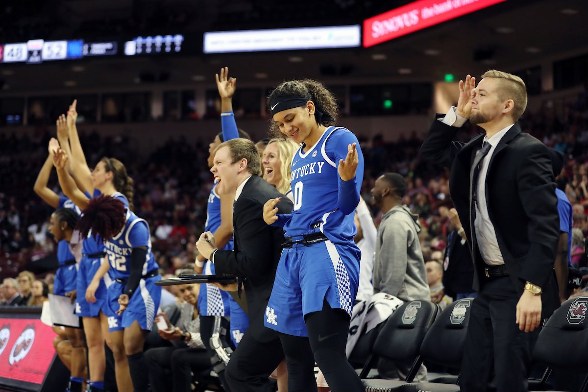 Celebration

The UK Women's Basketball team beat South Carolina.
Photo by Britney Howard | UK Athletics
