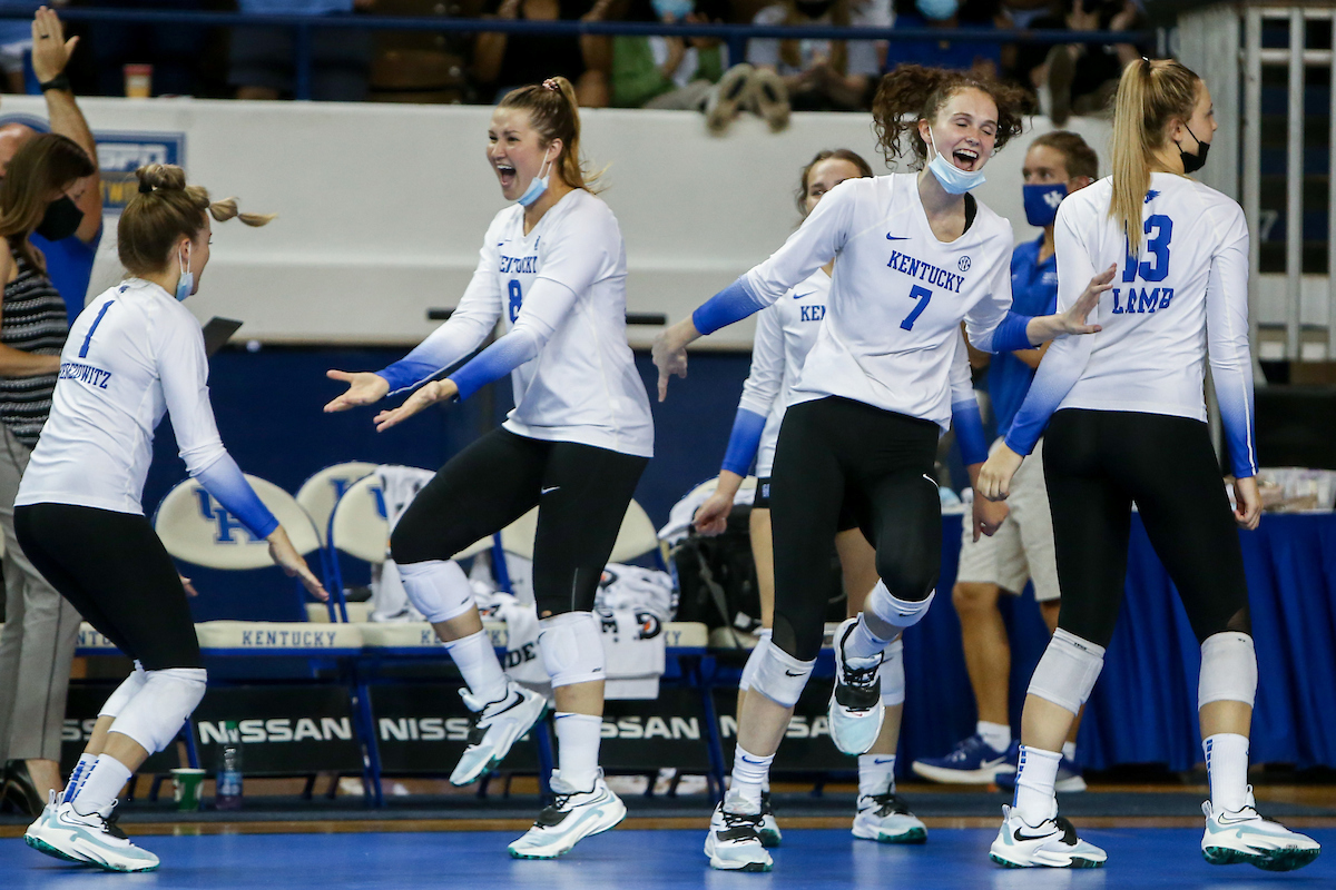 Cameron Scheitzach and Sophie Fischer.

Kentucky beats USC 3 - 0.

Photo by Sarah Caputi | UK Athletics