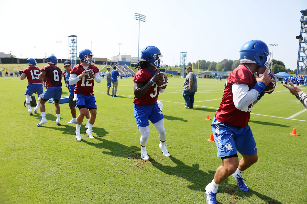Quarterbacks

The Football Team Fan Day on Saturday, August 4,  2018. 

Photo by Britney Howard | UK Athletics