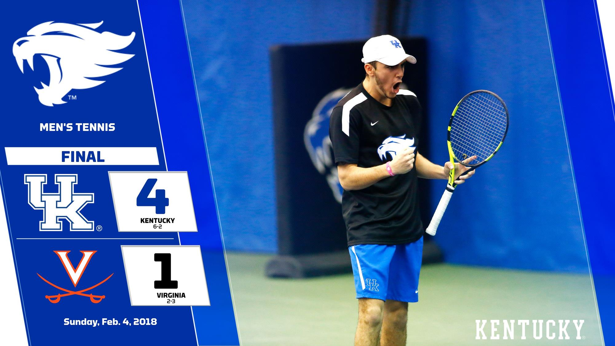 Kentucky Men’s Tennis Defeats Virginia, 4-1