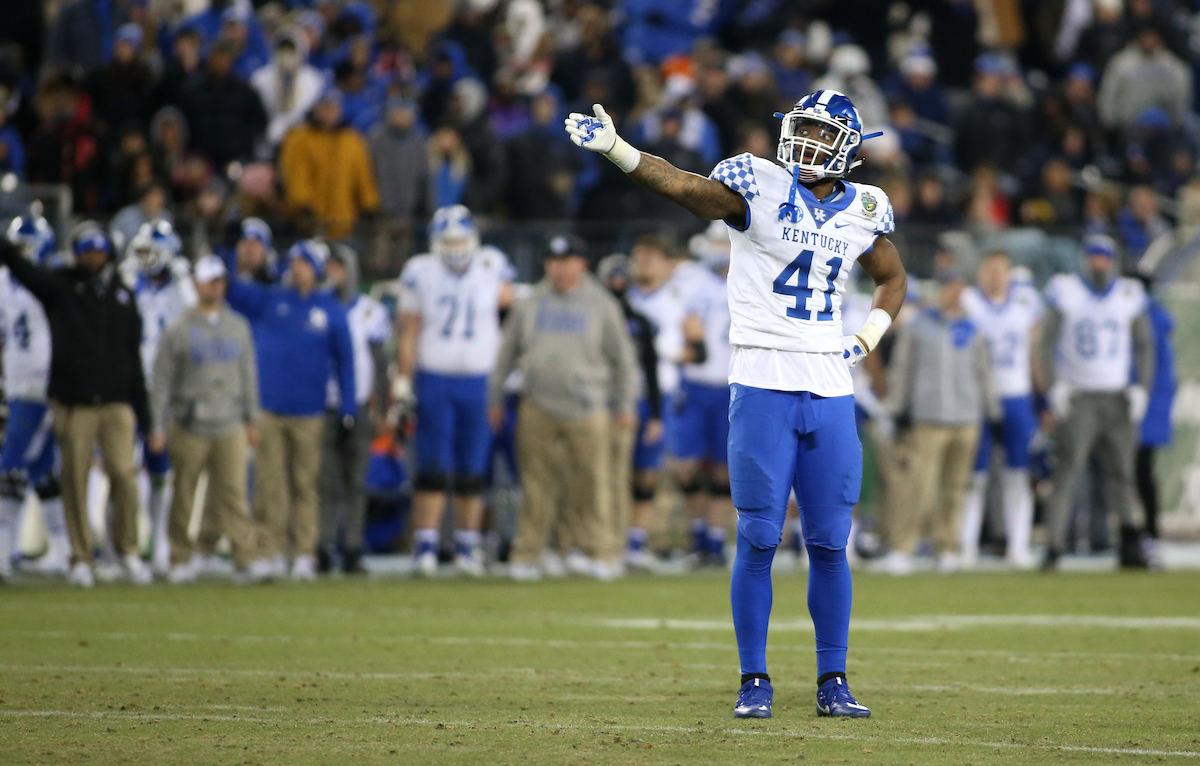 Josh Allen.

The University of Kentucky football team falls to Northwestern 23-24 in the Music City Bowl on Friday, December 29, 2017, at Nissan Field in Nashville, Tn.


Photo By Barry Westerman | UK Athletics