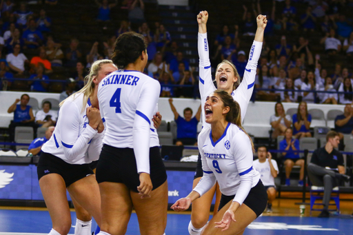 Madison Lilley and Kylie Schmaltz

Volleyball falls to Indiana University 2-3.  

Photo by Hannah Phillips | UK Athletics