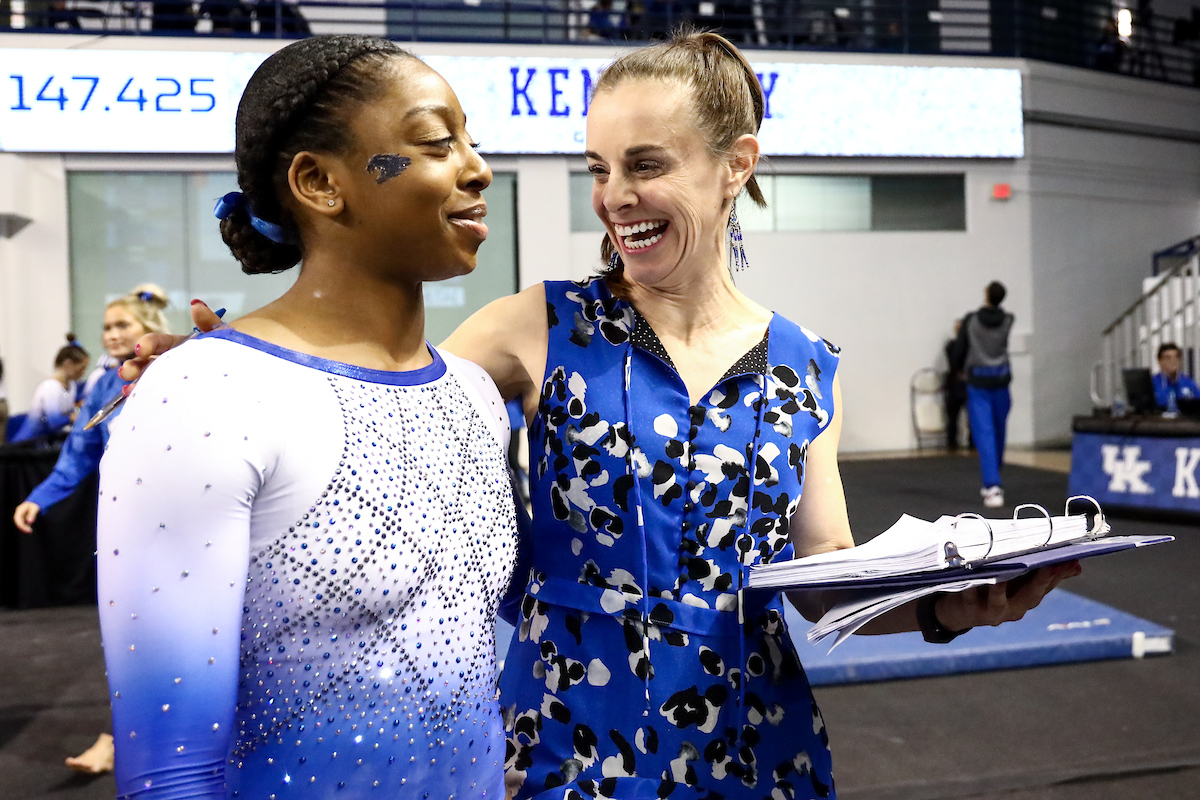 Cally Nixon. 

Kentucky falls to Georgia 197.050-196.825.

Photo by Eddie Justice | UK Athletics
