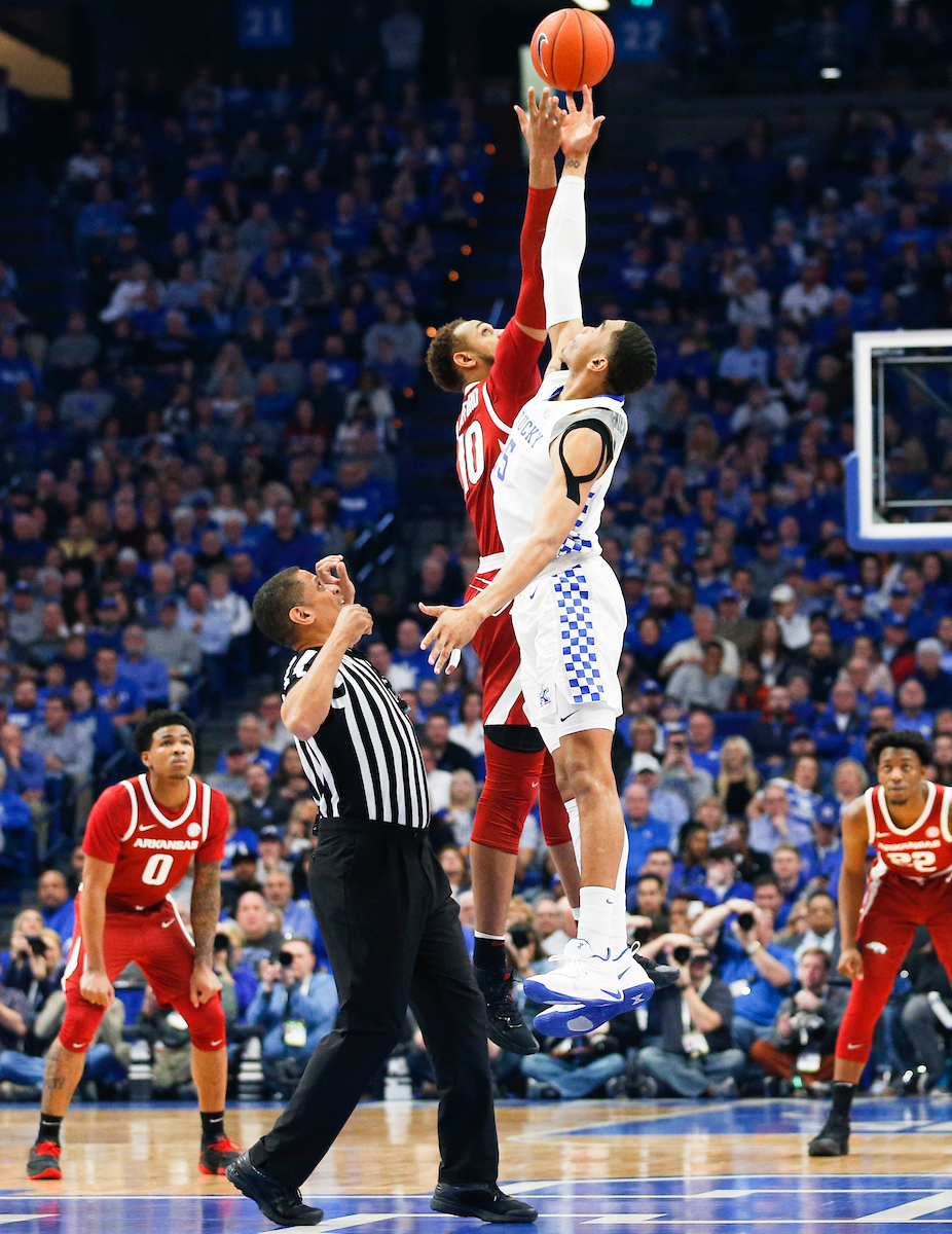 Tip off.

Kentucky beat Arkansas 70-66.

Photo by Isaac Janssen | UK Athletics