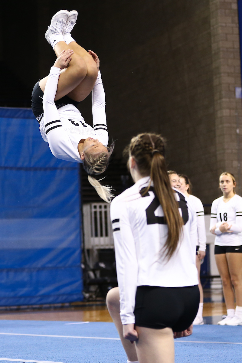Karley Kalchbrenner.

Kentucky Stunt blue and white scrimmage. 

Photo by Abbey Cutrer | UK Athletics