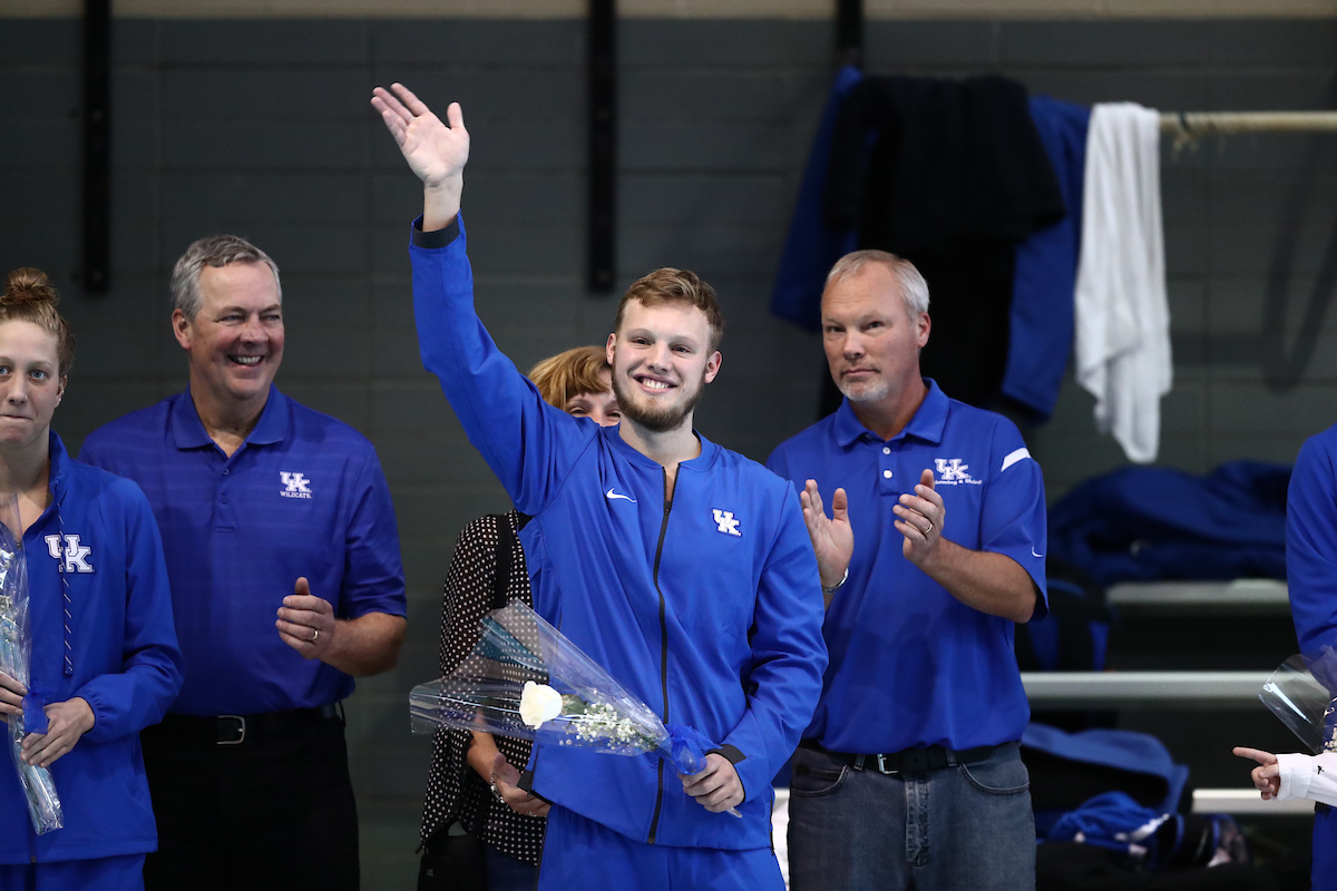 The UK men's and women's swim and drive teams beat Louisville on Senior Day at the Lancaster Aquatic Center on Saturday, January 26, 2019.

Photo by Elliott Hess | UK Athletics