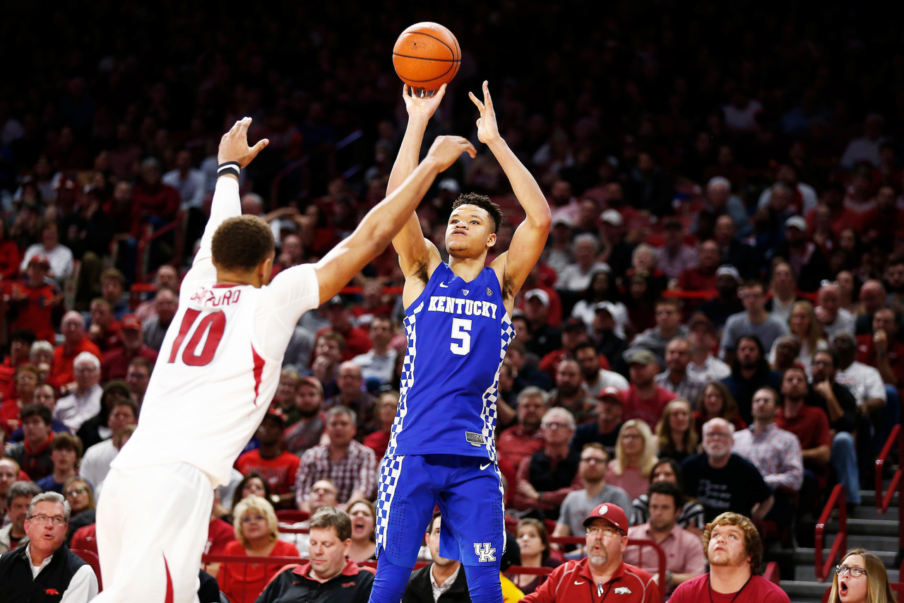Kevin Knox.

The University of Kentucky men's basketball team beat Arkansas 87-72 on Tuesday, February 20, 2018, at Bud Walton Arena in Fayetteville, Arkansas.