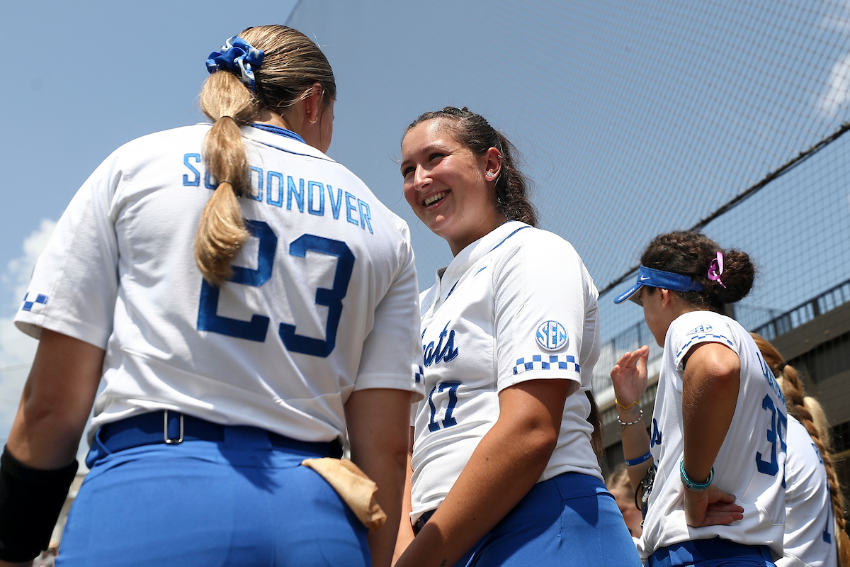Stephanie Schoonover, Sloan Gayan.

Kentucky falls to Virginia Tech 2-9.

Photo by Grace Bradley | UK Athletics