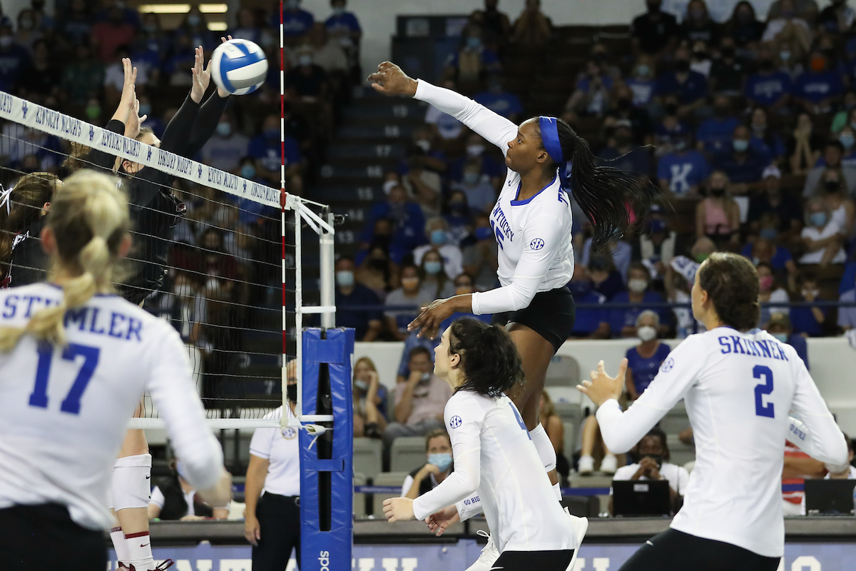 AZHANI TEALER.

Kentucky beats Stanford, 3-2.

Photo by Elliott Hess | UK Athletics