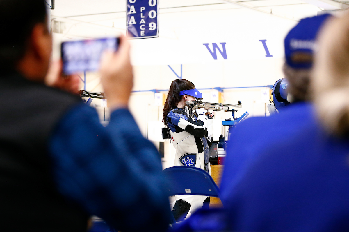 Mary Tucker. 

Kentucky NCAA Rifle Qualifier. 

Photo By Barry Westerman | UK Athletics