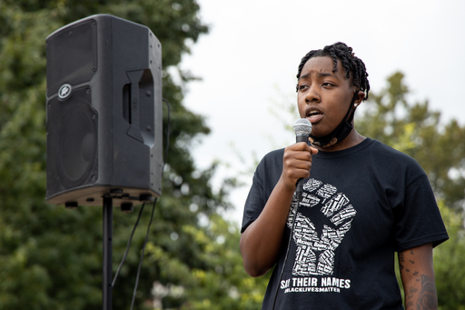 Dreuna Edwards. 

Social Justice March and Unity Fair

Photo by Eddie Justice | UK Athletics