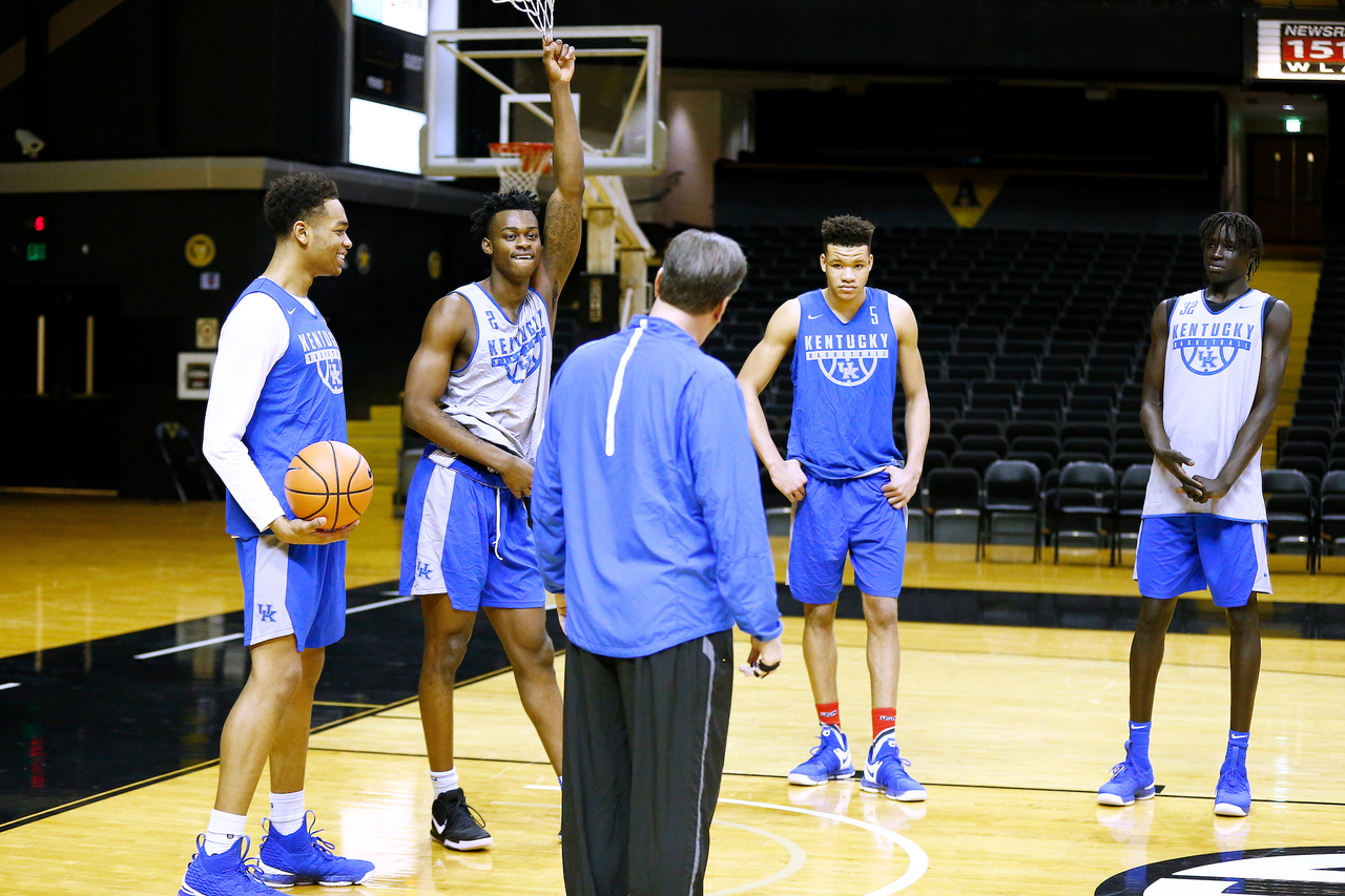 Jerrod Vanderbilt. PJ Washington. Kevin Knox.

The University of Kentucky men's basketball team practiced at Memorial Gymnasium in Nashville, TN., on Friday, January 12, 2018.

Photo by Chet White | UK Athletics