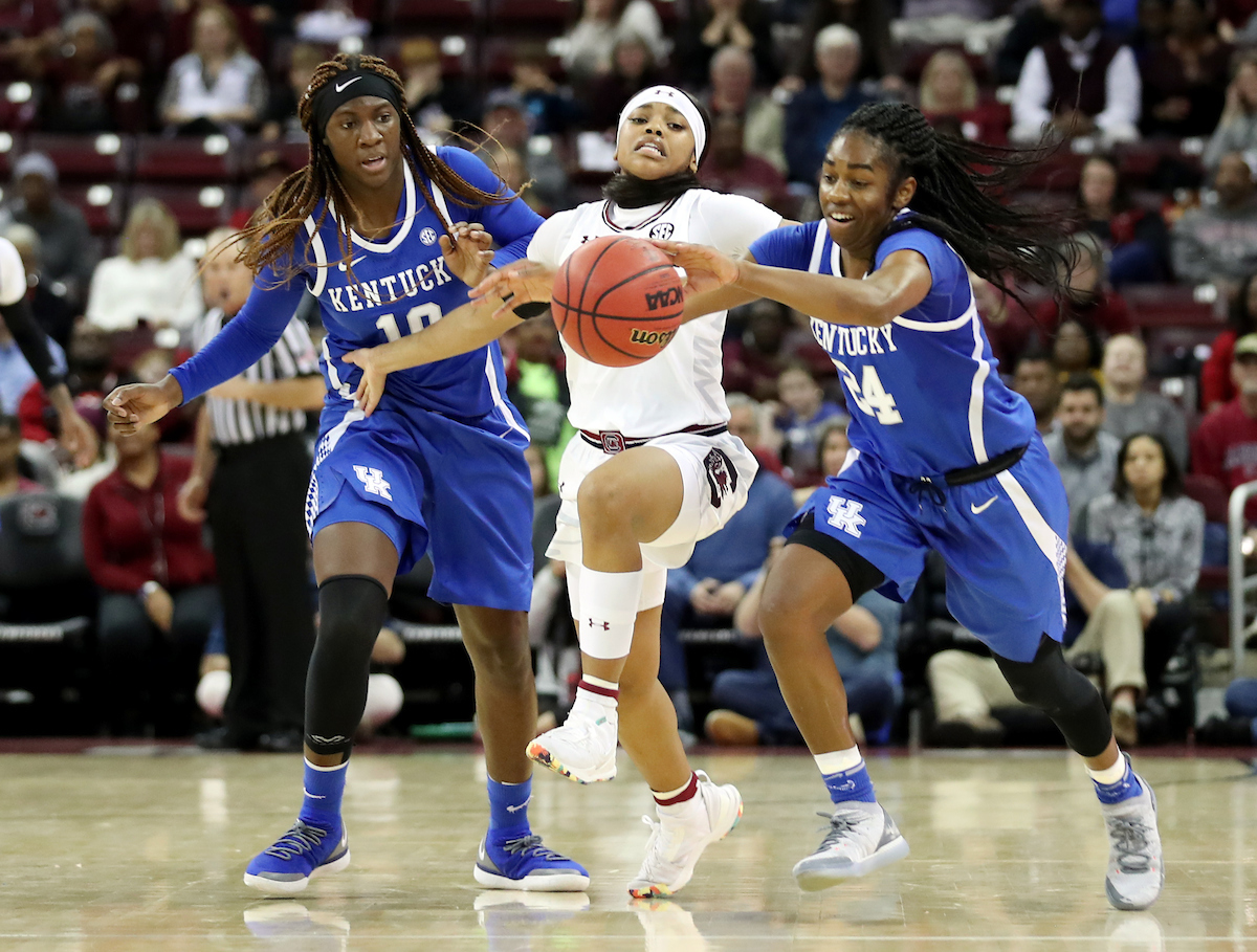 Rhyne Howard, Taylor Murray

The UK Women's Basketball team beat South Carolina.
Photo by Britney Howard | UK Athletics