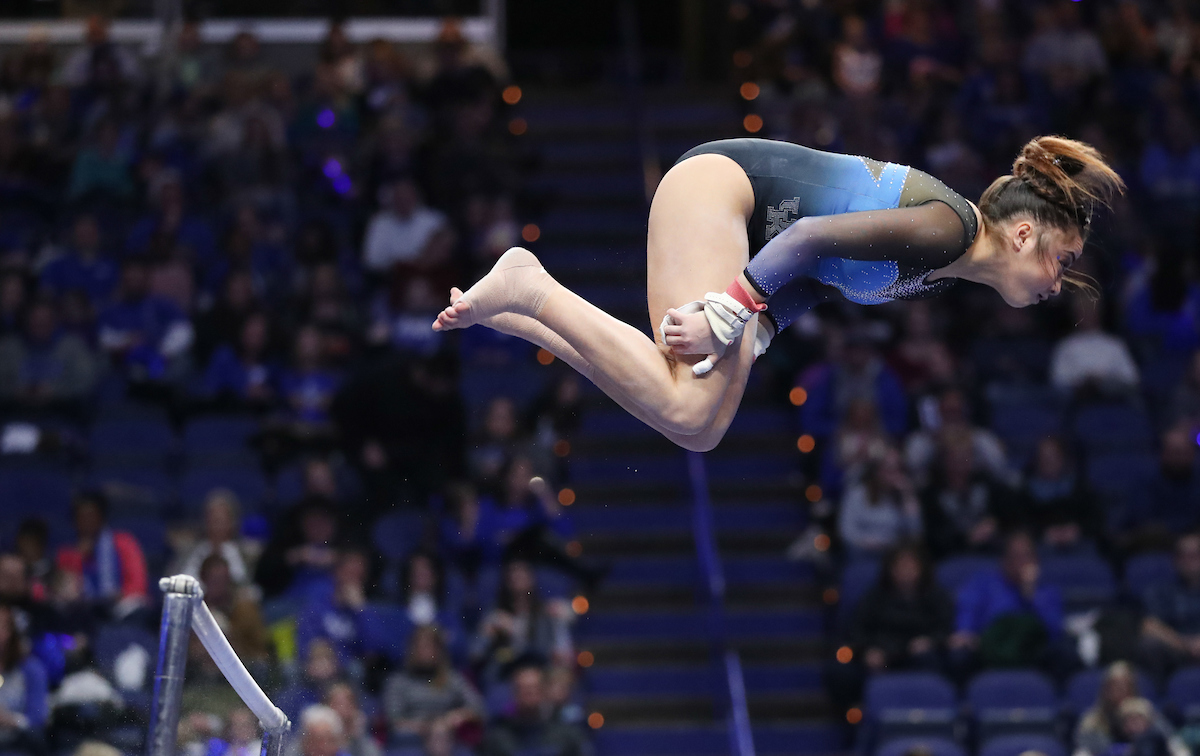 The University of Kentucky gymnastics team beat Ball State, Southeast Missouri, and George Washington on Friday, January 5, 2017 at Rupp Arena in Lexington, Ky.

Photo by Elliott Hess | UK Athletics
