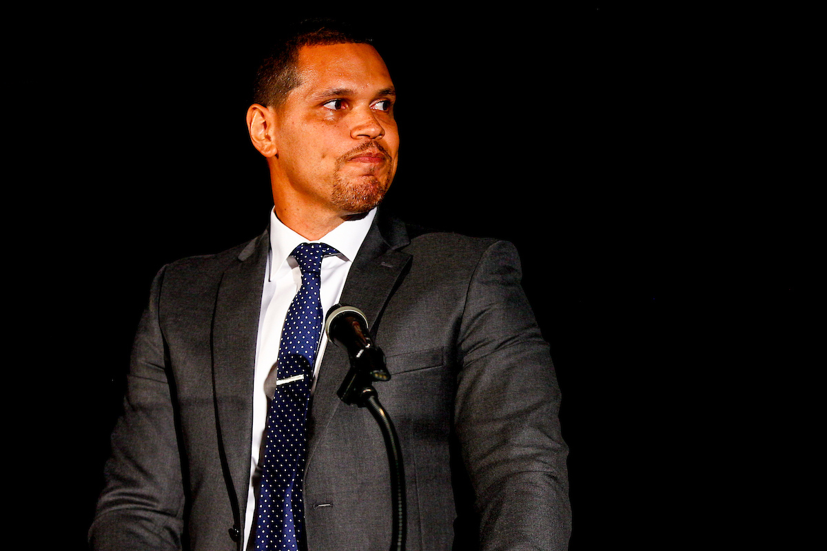 Andre Woodson. 

UK Athletics Hall of Fame. 

Photo by Eddie Justice | UK Athletics