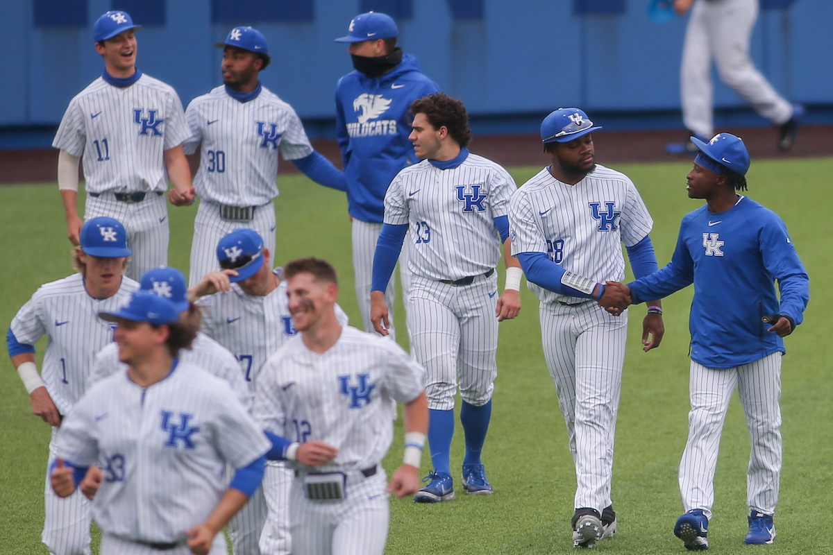 Oraj Anu and Zeke Lewis.

Kentucky loses to LSU 8 - 6.

Photo by Sarah Caputi | UK Athletics
