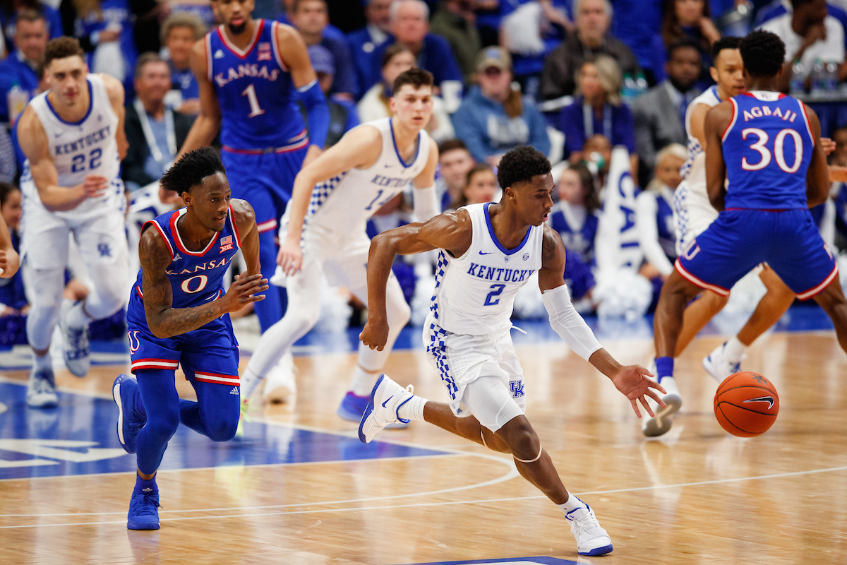 Ashton Hagans.

The UK men's basketball team beat Kansas 71-63 at Rupp Arena on Saturday, January 26, 2019.

Photo by Elliott Hess | UK Athletics