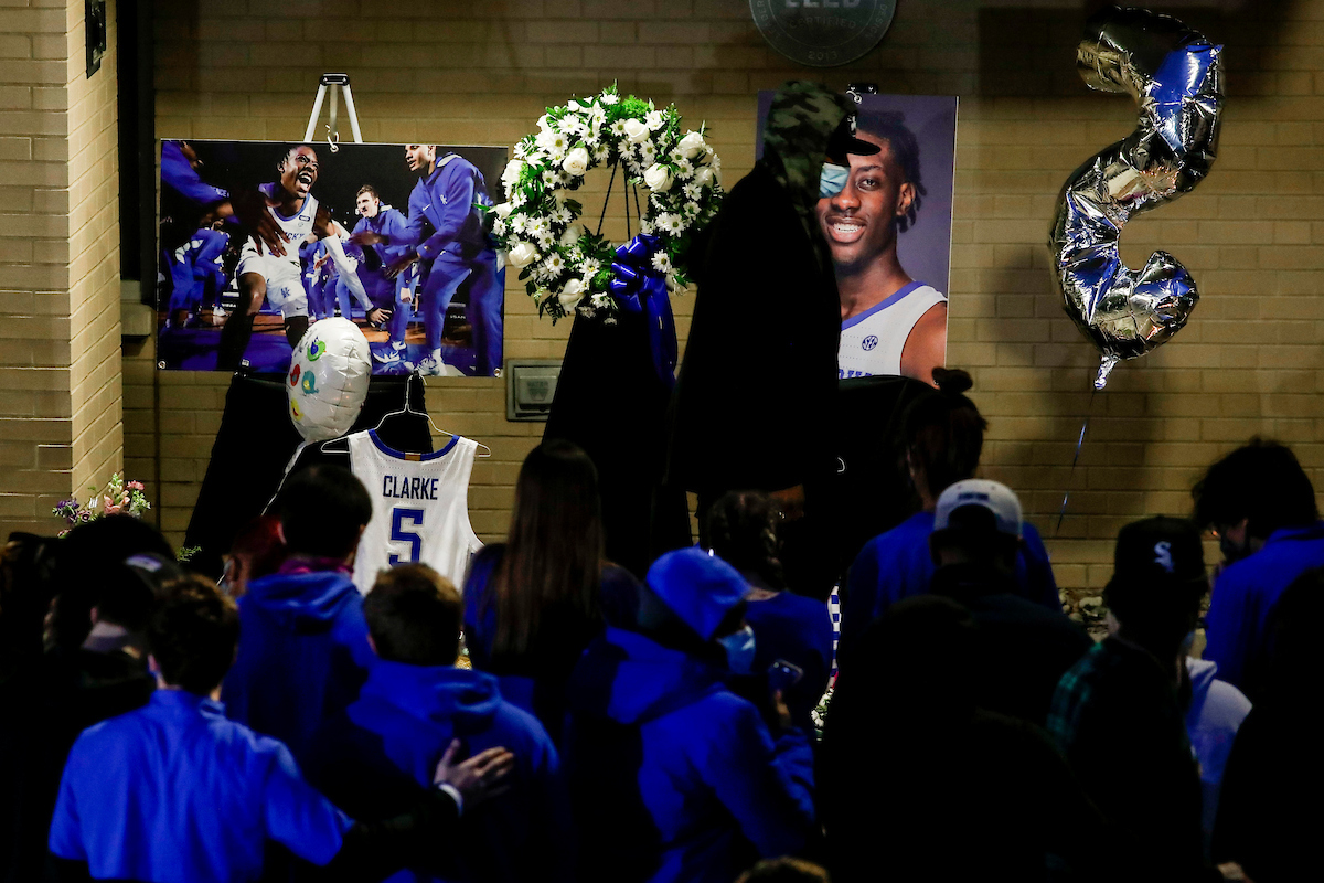 Terrence Clarke candlelight vigil. 

Photo by Chet White | UK Athletics