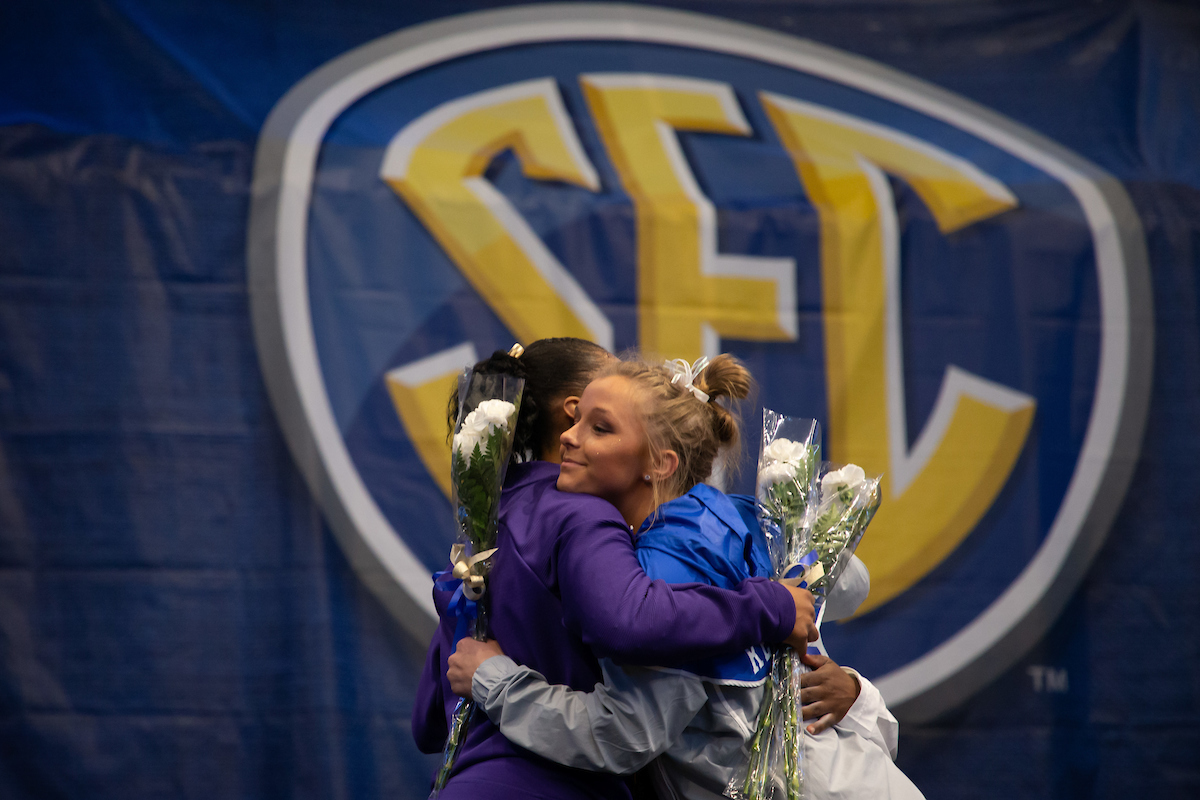 Mollie Korth.


Gymnastics scores 196.225 at SEC Championship.

 
Photo by Elliott Hess | UK Athletics