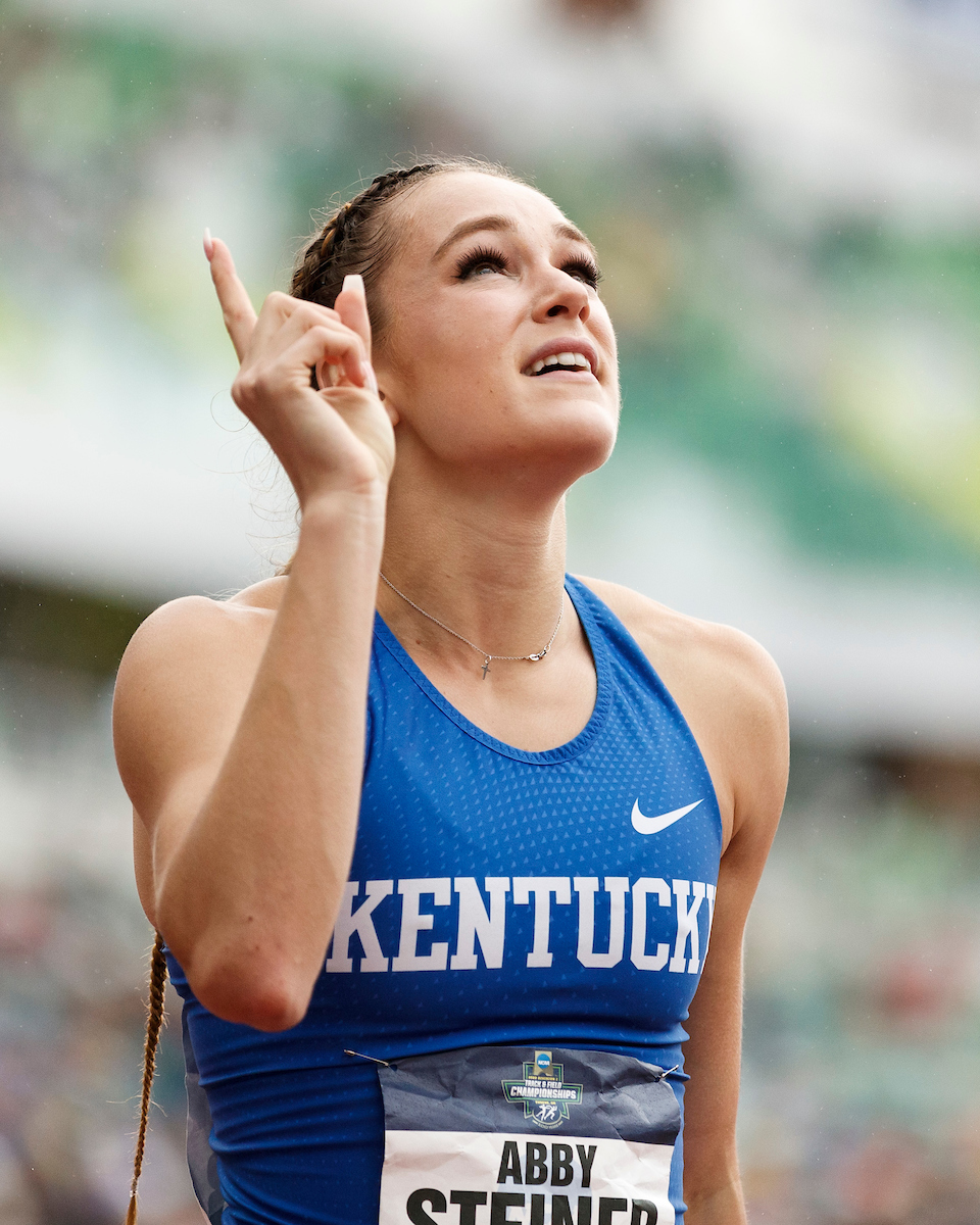 Abby Steiner.

Day Four. The UK women’s track and field team placed third at the NCAA Track and Field Outdoor Championships at Hayward Field in Eugene, Or.

Photo by Chet White | UK Athletics
