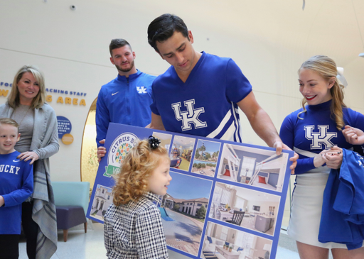 Cheerleader.

Sarah Howard and her family are presented with a vacation trip to the 2019 VRBO Citrus Bowl to cheer on the Kentucky Wildcats.

Photo by Noah J. Richter | UK Athletics