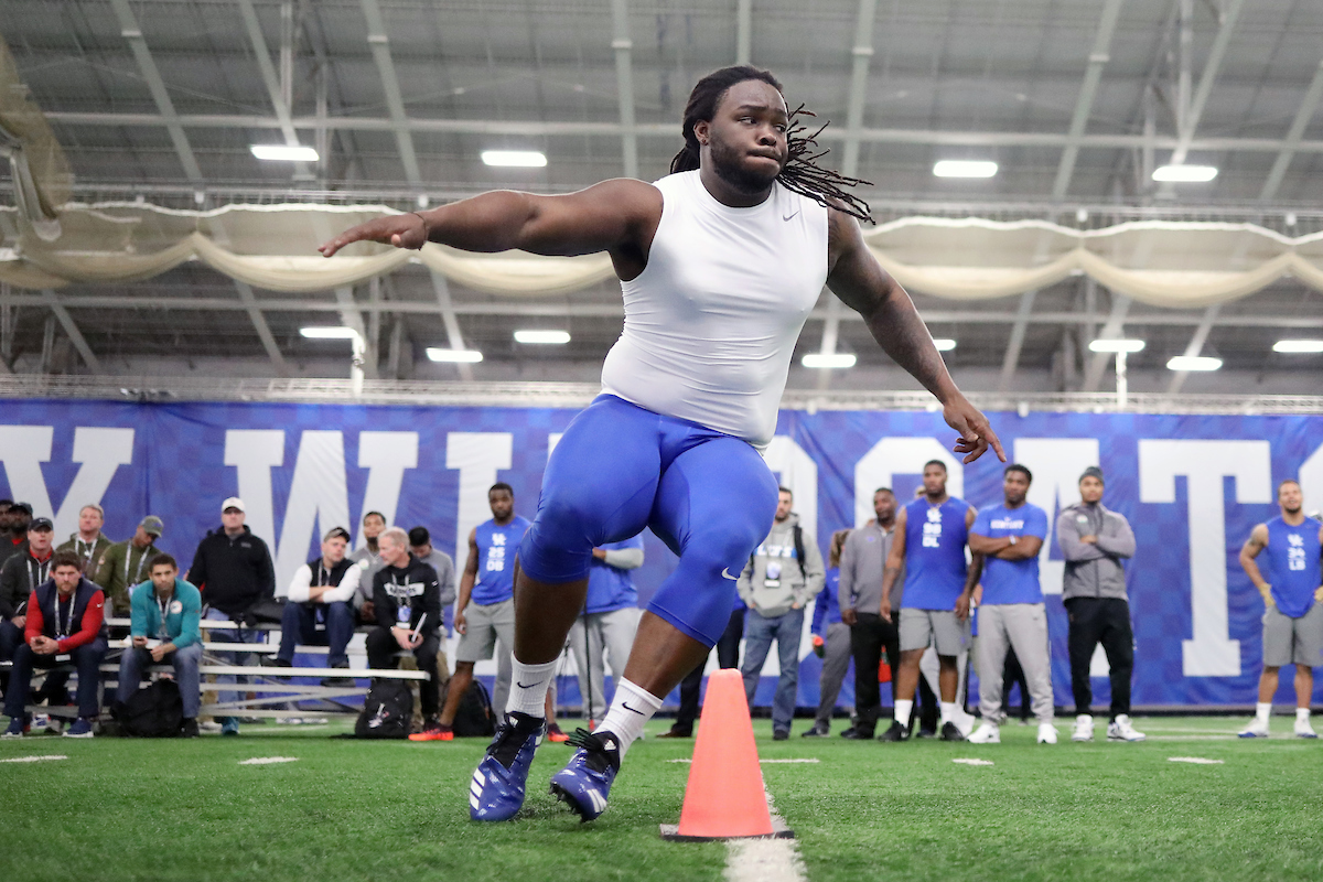 Adrian Middleton.

Pro Day for UK Football.

Photo by Quinn Foster | UK Athletics